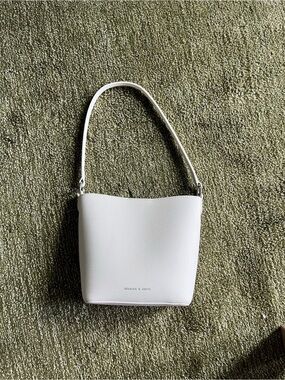 Charles & Keith Ivory Pebbled Shoulder Bag